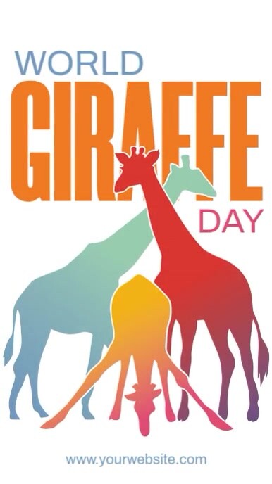 White Illustrative World Giraffe Day Instagram Story template