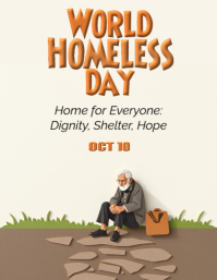 White Illustrative World Homeless Day Flyer (us Letter) template