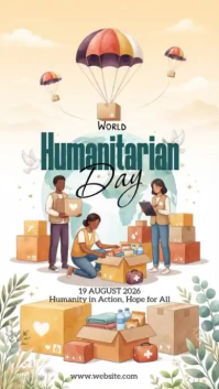 White World Humanitarian Day Digitalt display Template