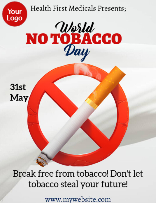 White Illustrative World No Tobacco Day  Flyer (us Letter) template