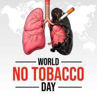 White Illustrative World No Tobacco Day Instagram Post template