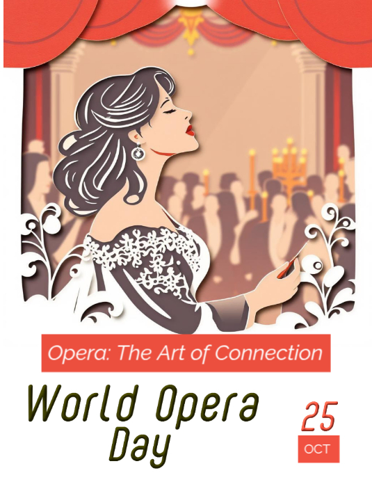White Illustrative World Opera Day Flyer (us Letter) Template ...