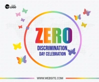 White Illustrative Zero Discrimination Day Large Rectangle 大矩形广告 template