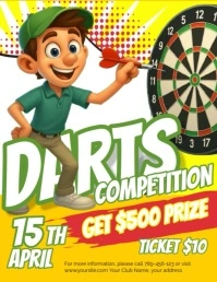 White Illustrativo Darts Volantino (us Letter) template