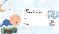 White Ilustratif Baby Boy Hang Tag. Baby New Born. Thank Card Baby New Born Tanda template