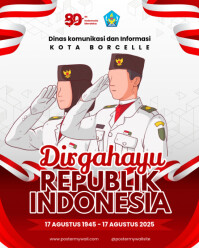 White Ilustratif Dirgahayu Republik Indonesia Instagram Portrait template