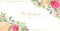 White Ilustratif Floral Background Sampul Acara Facebook template