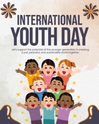 White Ilustratif International Youth Day Instagram Portrait template