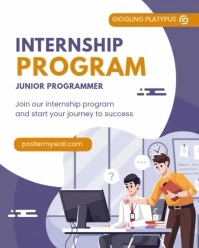 White Ilustratif Internship Program Instagram Portrait template