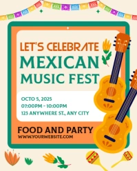 White Ilustratif Mexican Music Fest Instagram Portrait template