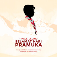 White Ilustratif Selamat Hari Pramuka Pos Instagram template