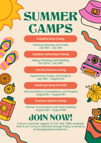 White Ilustratif Summer Camp A4 template