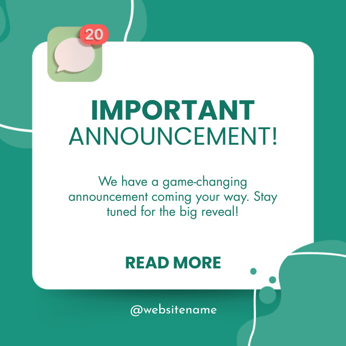 Copy of White Important Announcement Instagram Post | PosterMyWall