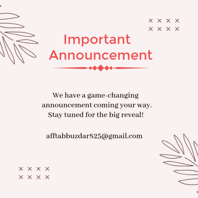 White Important Announcement Instagram Post Template PosterMyWall