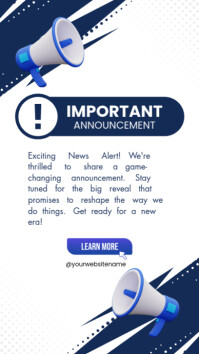 White Important Announcement Instagram Story template