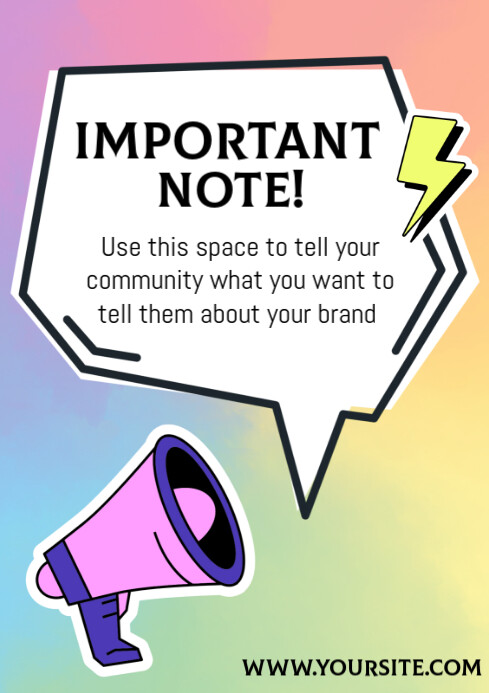 Important Note Color Copia de White Important Note A2 | PosterMyWall