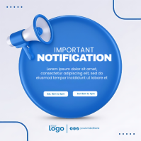 Hvid Important Notification Instagram Post Template