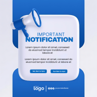 Blanco Important Notification Instagram Post Template