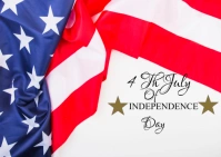 White Independence Day Celebration Postcard Poskaart template