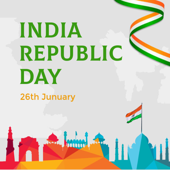 White  India Republic Day Instagram Post template