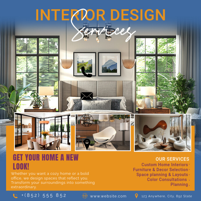 Copy of White Interior Design Instagram Post | PosterMyWall