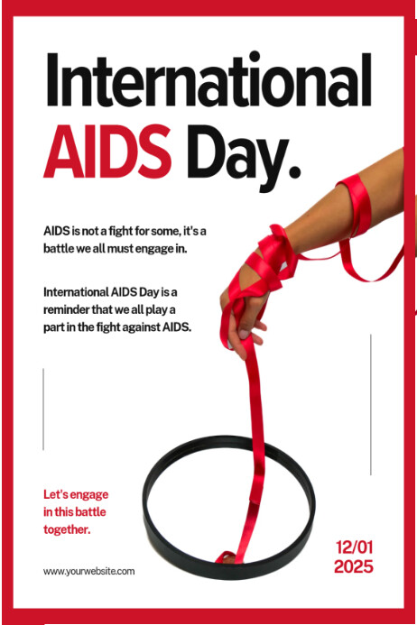 White International Aids Day  Poster Cartaz template