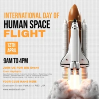 White International Day Of Human Space Flight Instagram Post template