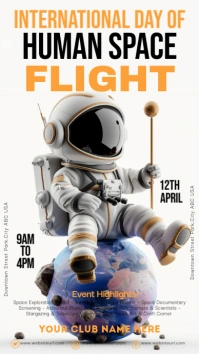 White International Day Of Human Space Flight  Instagram Story template