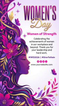 White International Women's Day Celebration Instagram Story template