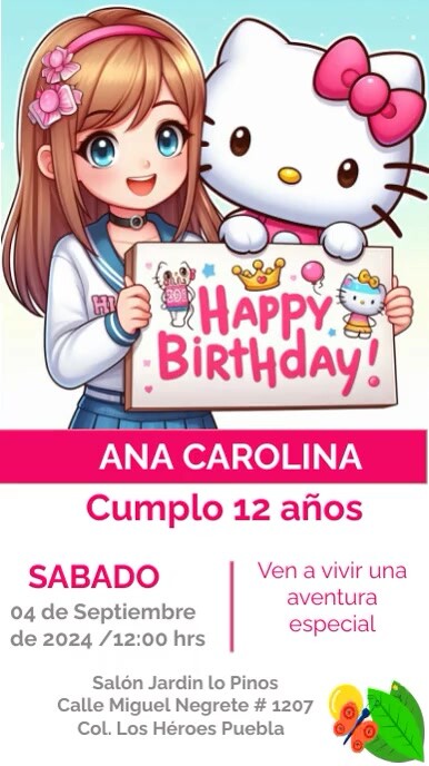 White Invitacion Vídeo De Kitty วิดีโอ Tiktok template