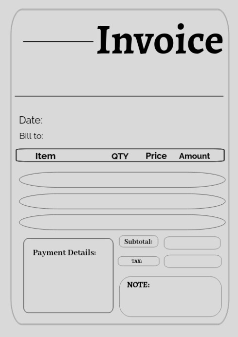 White Invoice A4 template