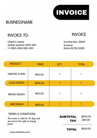 White Invoice Flyer A3 template