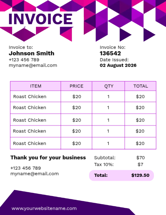 White invoice flyer Template | PosterMyWall