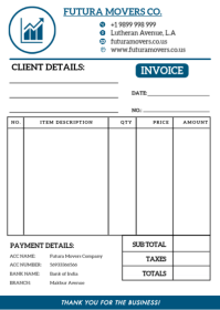 White Invoice A6 Template | PosterMyWall