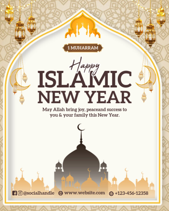 White Islamic New Year Template  Instagram Portrait