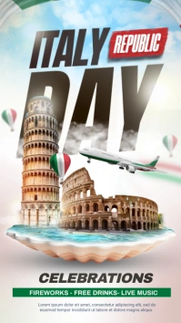 White  Italy Republic Day Instagram Story template
