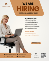 White Job Hiring Instagram Portrait template