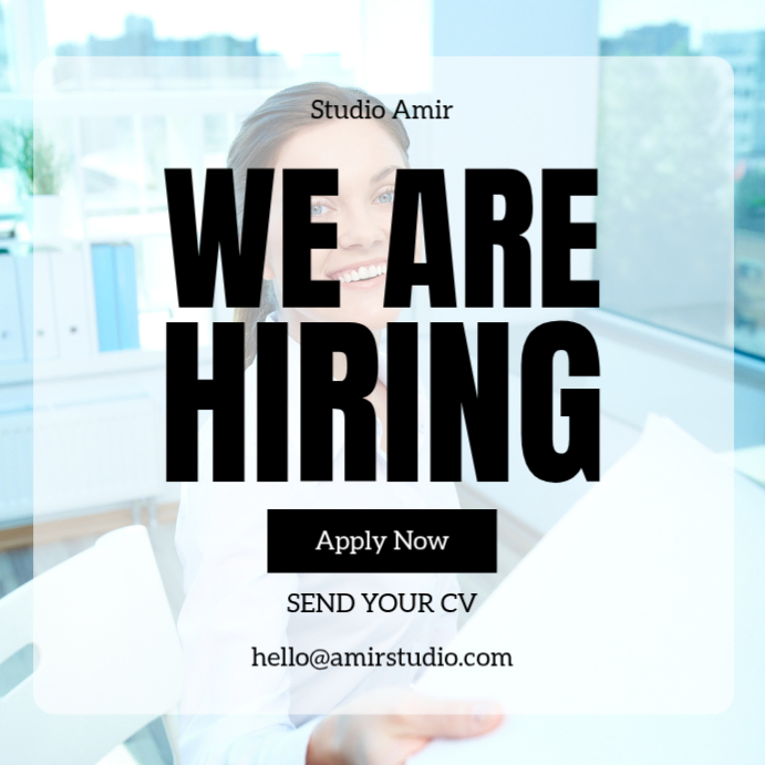 White Job Hiring Instagram Post Template | PosterMyWall