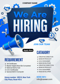 White Job Recruitment A6 template