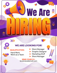 White Job Recruitment Flyer ใบปลิว (US Letter) template