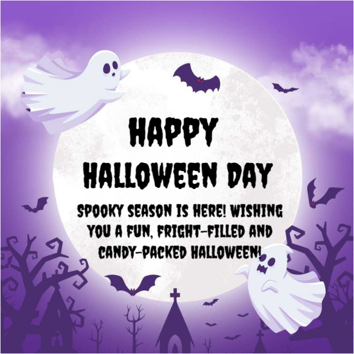 White Joyful #halloweenevent Instagram Post template