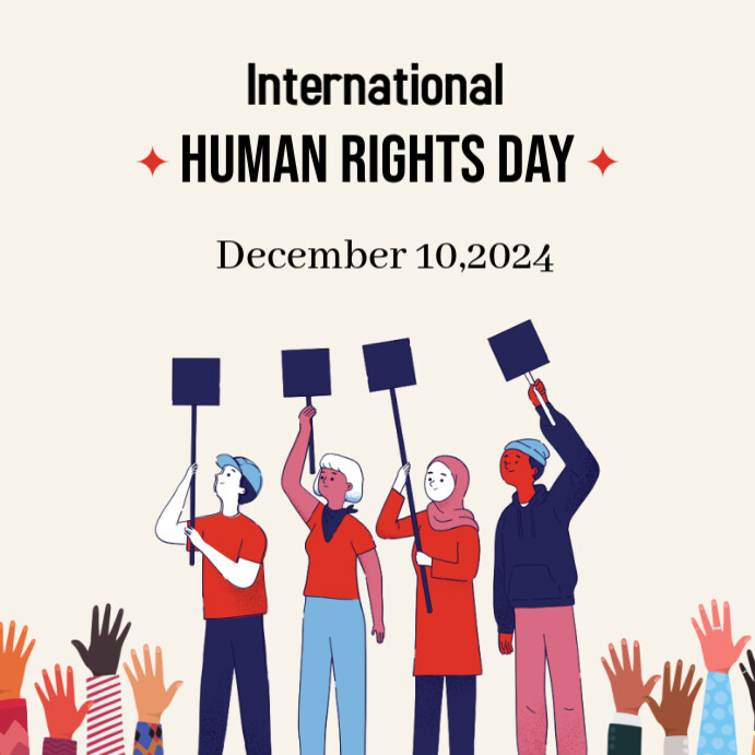White Joyful 10 December Human Rights Day Instagram Post Template ...