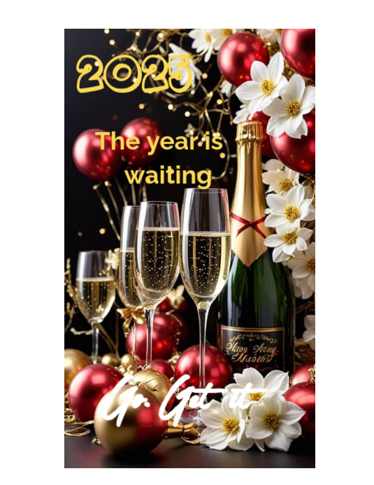 White Joyful 2025 New Year Message Flyer (us Letter) Template