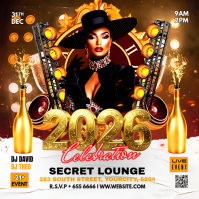 White Joyful 2026 Celebration Instagram Post Instagram-bericht template