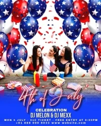 White Joyful 4th July  Instagram Portrait template