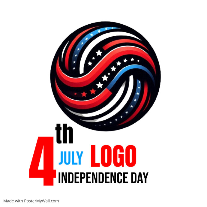 Copy of White Joyful 4th July Logo Logo | PosterMyWall