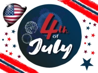 White Joyful 4th July Yard Sign Panneau de jardin template