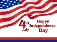 White Joyful 4th July Yard Sign Gårdskilt template
