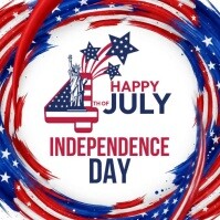 White Joyful 4th Of July, Independence Day, Instagram Post Instagram-opslag template