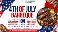 White Joyful 4th Of July Bbq Party Digital Display (16:9) template